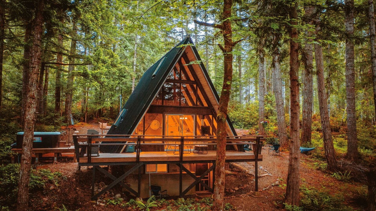 Seabeck Cabin | Cozy A-Frame Cabin, Private Hot tub and Hood Canal view. Pet-Friendly!