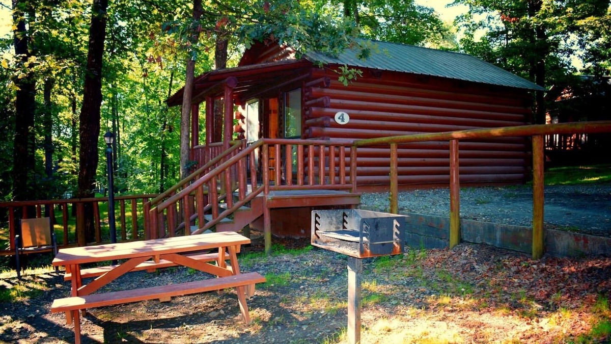 Octavia Cabin | Cozy Cabin with Fire Pit pavilion near boat ramp