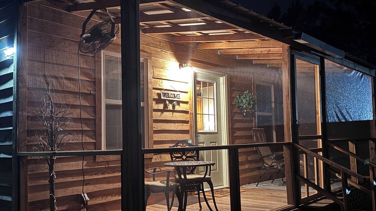 Clarendon Cabin | Cozy Cabin With Screened in Porch and Pond View