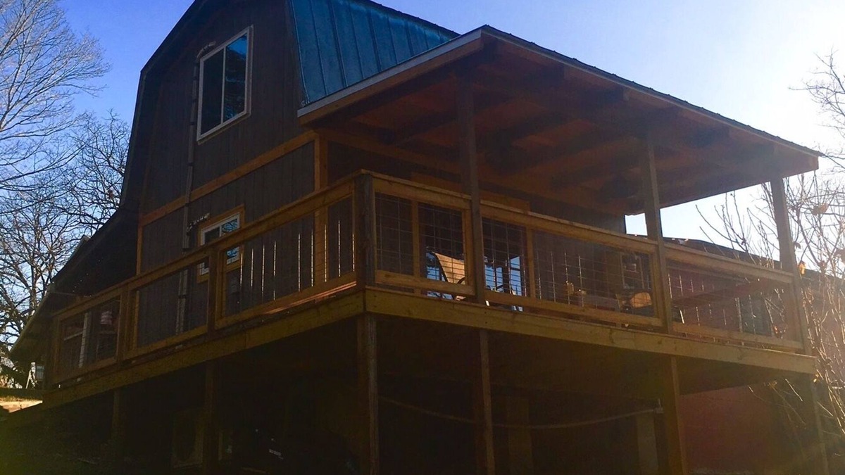 Lupton City Cabin | Creekside Cabin—Converted woodshop w/creek, fire pit & pavilion. Close to town