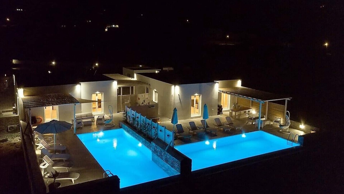 Drios Villa | Cycladic breeze Villas Entire Complex with 2 pools & great sea view