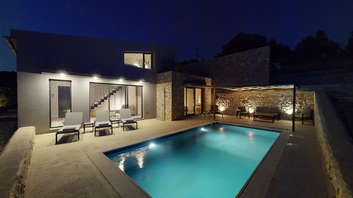 Plomari Villa | DAELIA VILLAS I of 3 Luxury Villas, private pool, in an enclosed olive grove