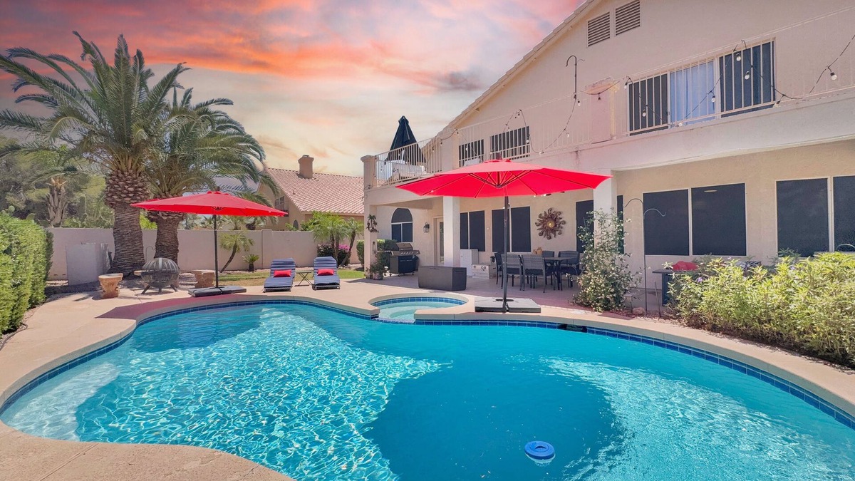 Superstition Springs House | Desert Dessert! Game Room, Pool/Spa! Golf Views