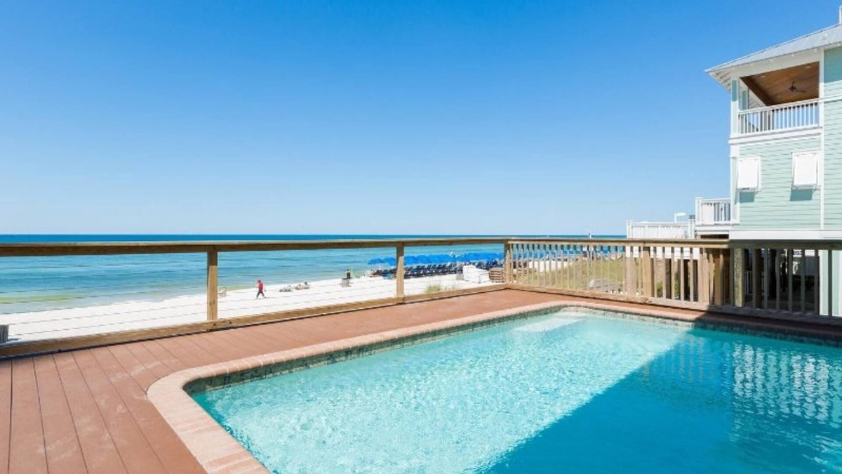 Lower Grand Lagoon House | Directly on the Beach, 6 bedroom Beach House with Heated Pool and Hot tub.