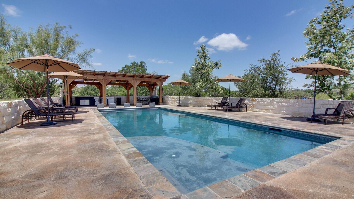 Johnson City House | Dog-friendly riverfront home with private pool, gourmet amenities, & guesthouse