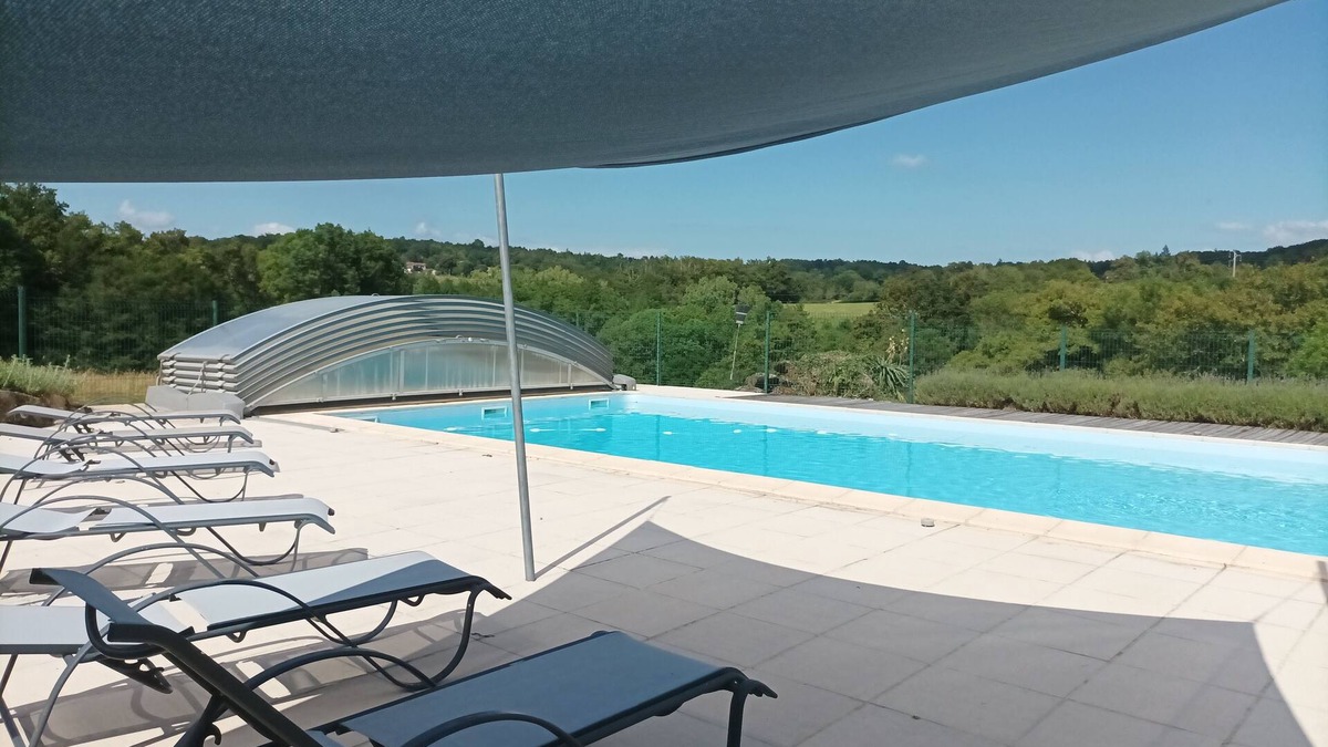 Saint-Martin-de-Fressengeas House | Domaine de la Rebière 15 pers 6 rooms swimming pool 6x12, spa, sauna, fitness, yoga