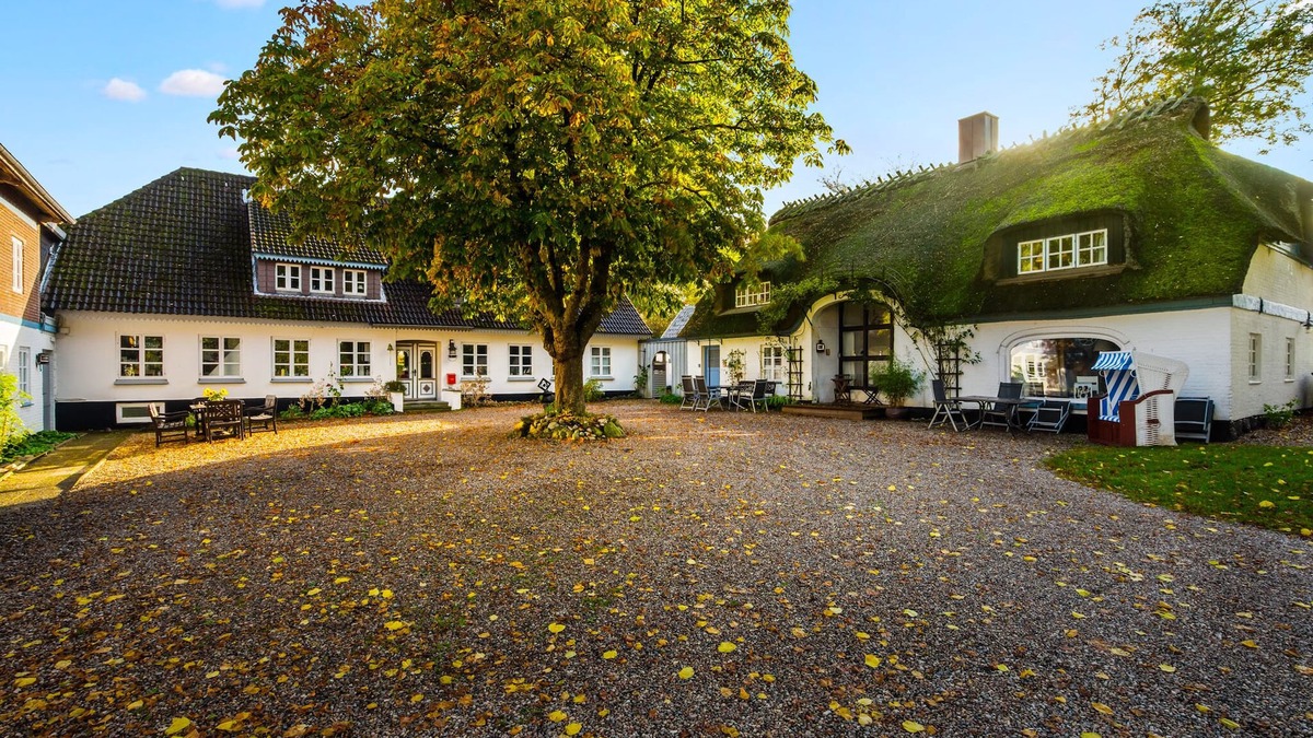 Steinberghaff Apartment | Dornröschen II - thatched roof house, terrace, garden furniture, shower bath, WLAN, TV