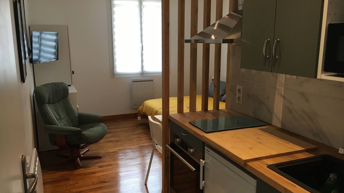 Bagneres-de-Bigorre Apartment | Downtown studio* with outdoor parking and private, secure bike storage.