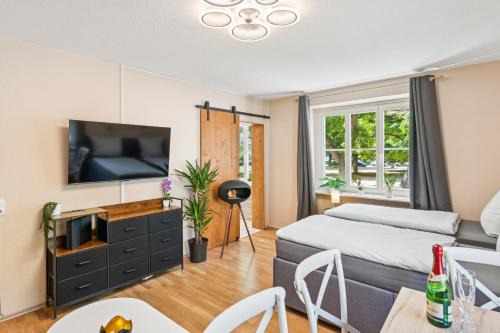 Mickten Apartment | DresdenStay Nähe Elbepark 2 Schlafzimmer Kamin PS4