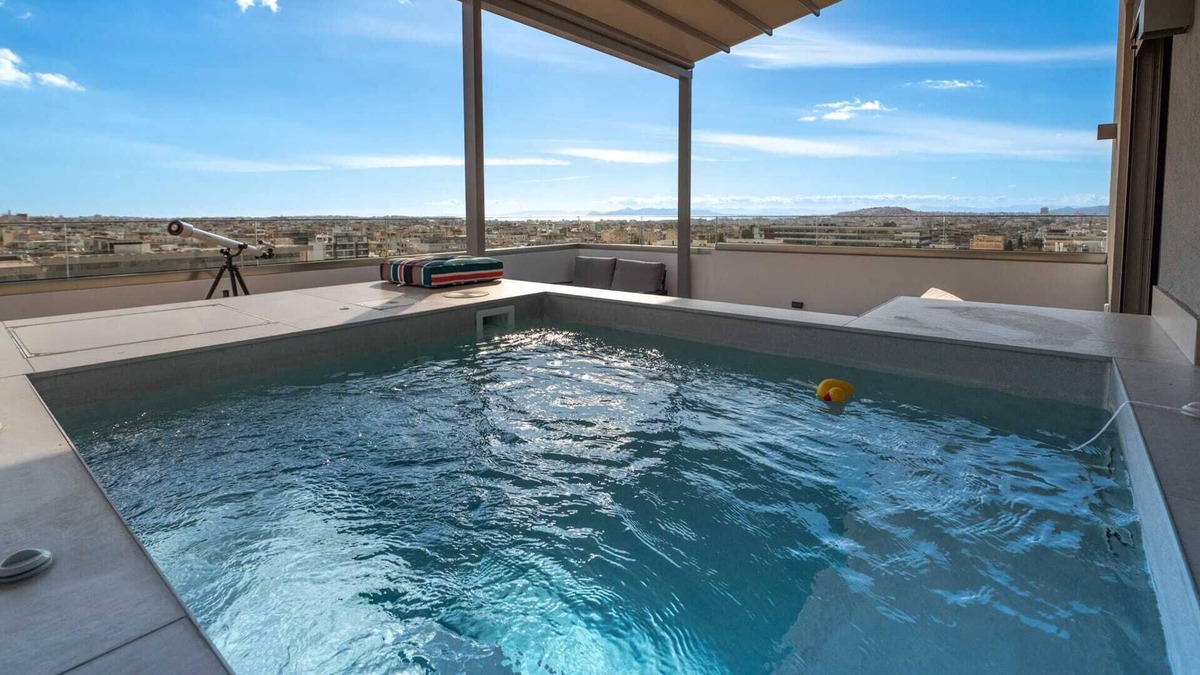 Moschato-Tavros Condo | Elite Penthouse with Pool and Skyline View