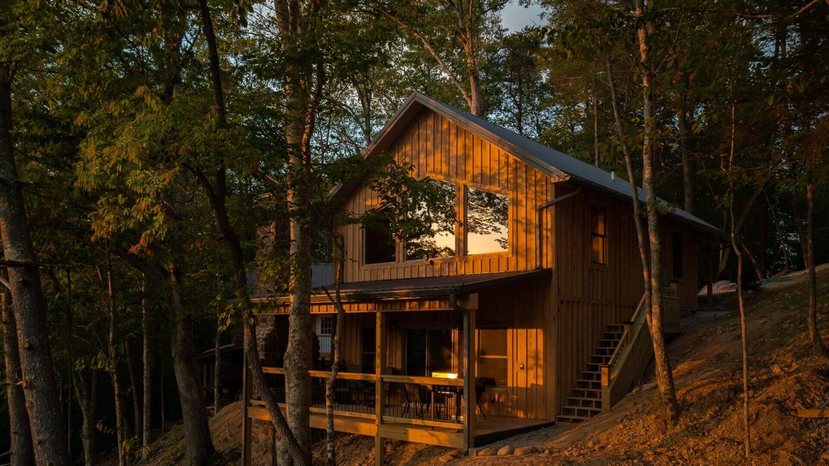 Bristol Cabin | Enjoy Mtn/River Views from Osprey Cabin, porch fireplace, 500ft river frontage