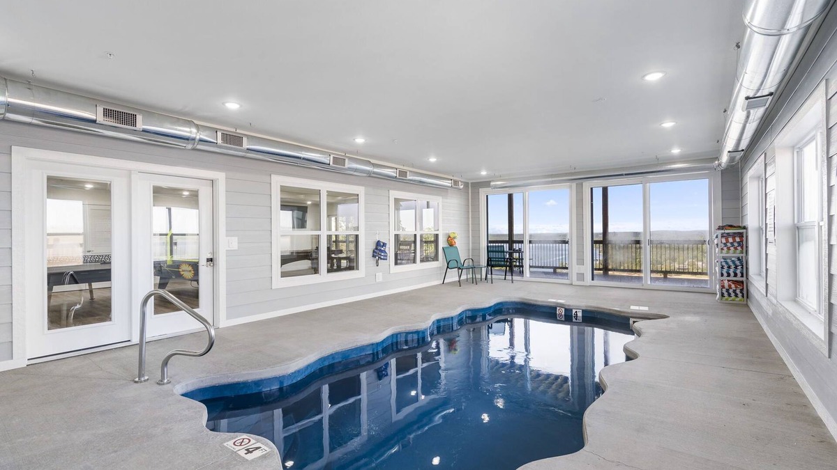 Kimberling City Cabin | Enjoy Private Indoor Pool, Theatre Room & Game Room, Lake Views, Free Daily Tickets!