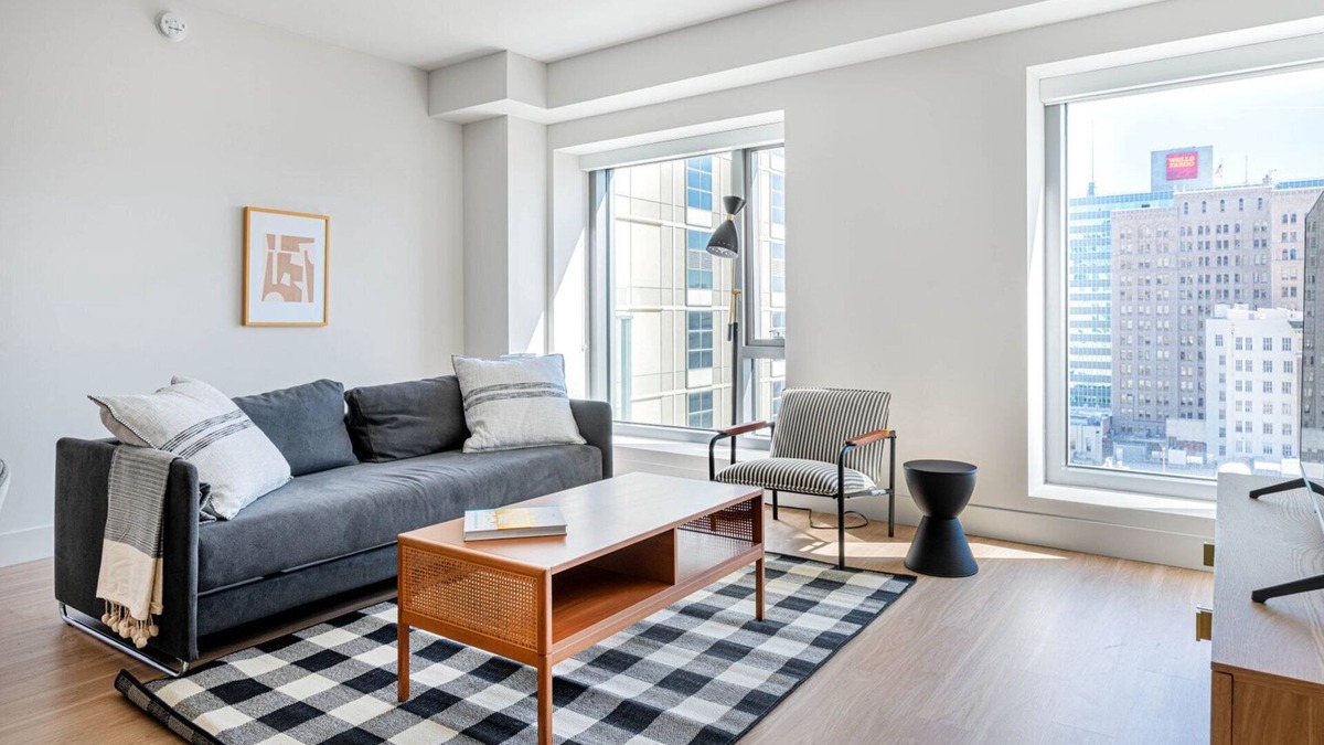 Downtown Oakland Apartment | Epic Oakland 2BR w/AC, W/D, Sky Deck, next to BART, by Blueground