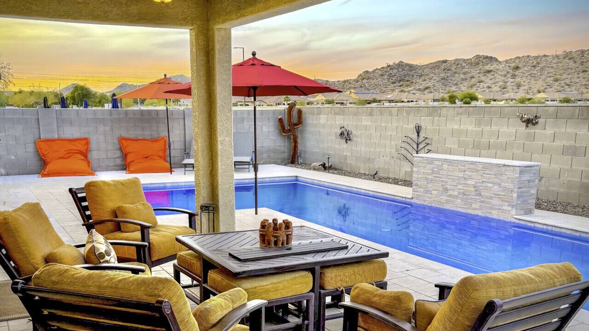 Montecito in Estrella House | Estrella Skies Backyard Delight, Stunning Pool 4 Beds 2 Bath, Vacation Retreat