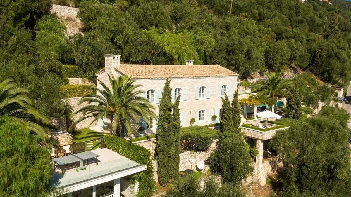 Katavolos Villa | Exclusive Stone Villa with Magnificent Panoramic Sea View, Private Pool, Jacuzzi, Gym, Tennis Court