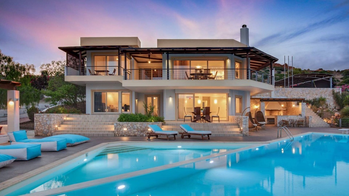Lavreotiki Villa | Extravagant Athens Villa | Villa Seraphina | 6 Bedrooms | Private Heated Pool.