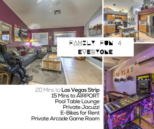 River Mountain House | Family Fun for Everyone in Las Vegas- 4 Bedrooms, Billiards, Game Room