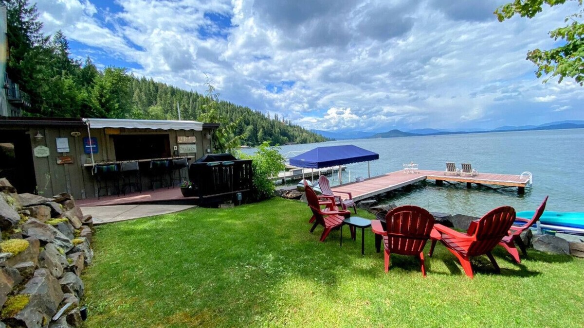 Sagle House | Family Fun Lake Cabin With Hot Tub and Private Dock