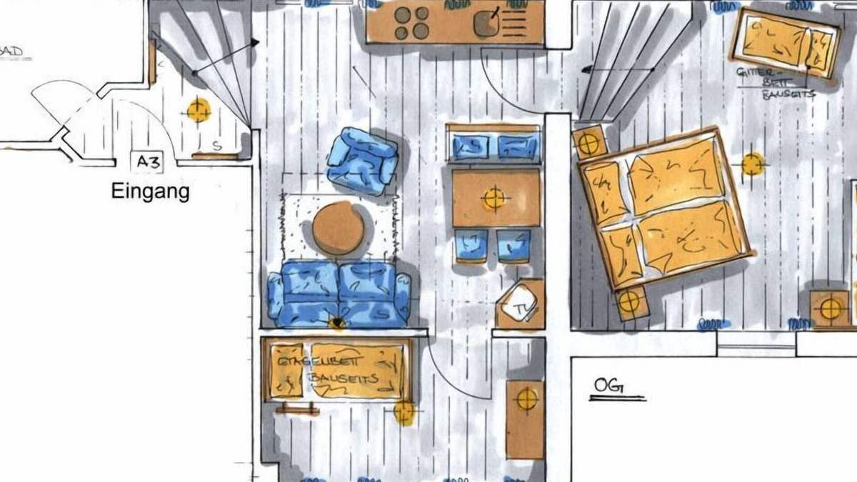 Berg Apartment | Ferienwohnung im 1. Stock mit 2 Schlafzimmern