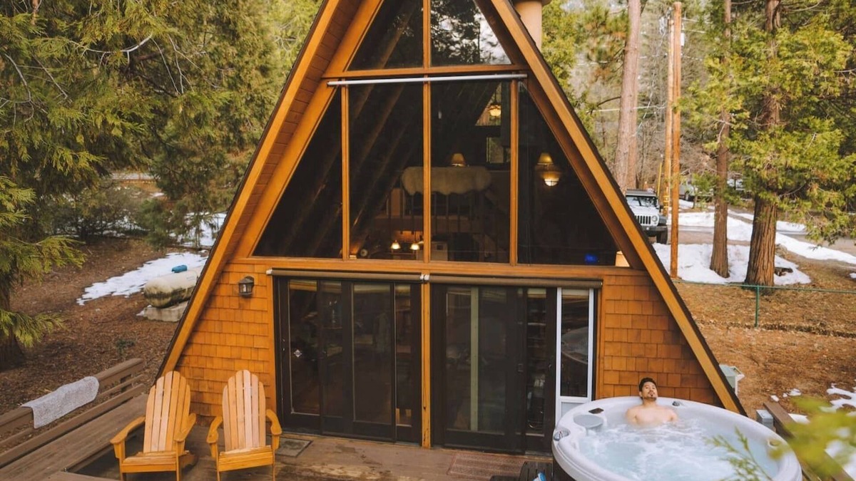 Fern Valley Cabin | Fern Valley, Dog Friendly A-Frame with Fenced Yard & Hot Tub on the Back Deck!