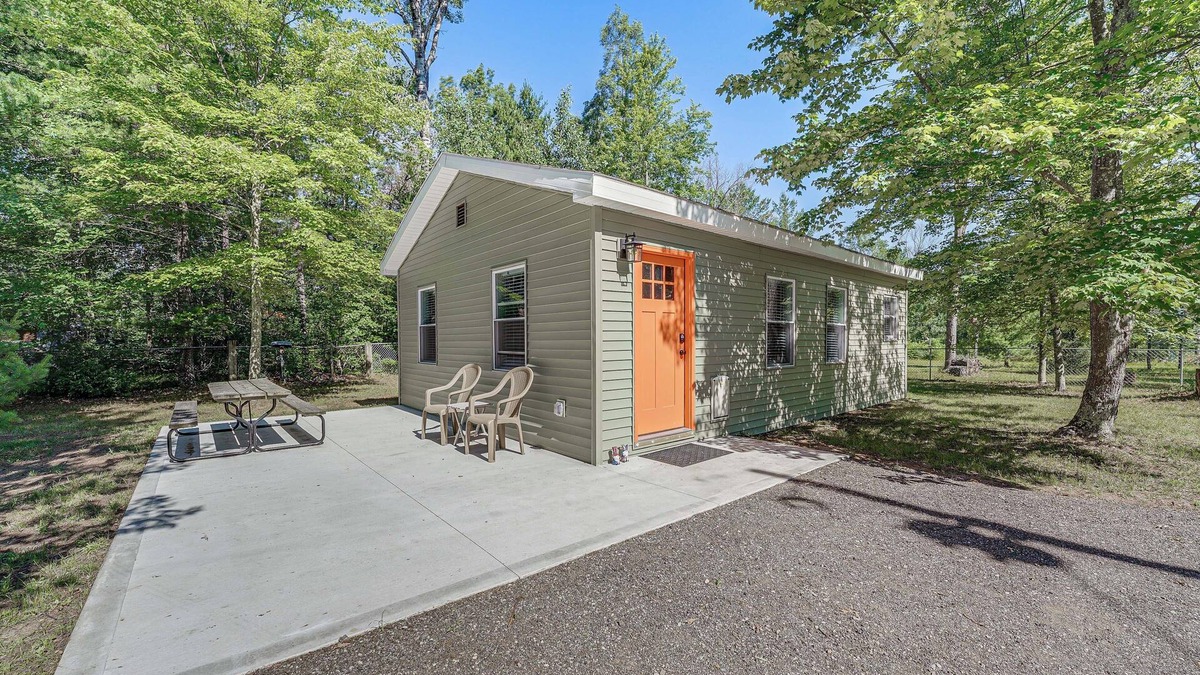 Baldwin Cabin | Fire Pit & Patio: Pet-Friendly Cabin in Idlewild!