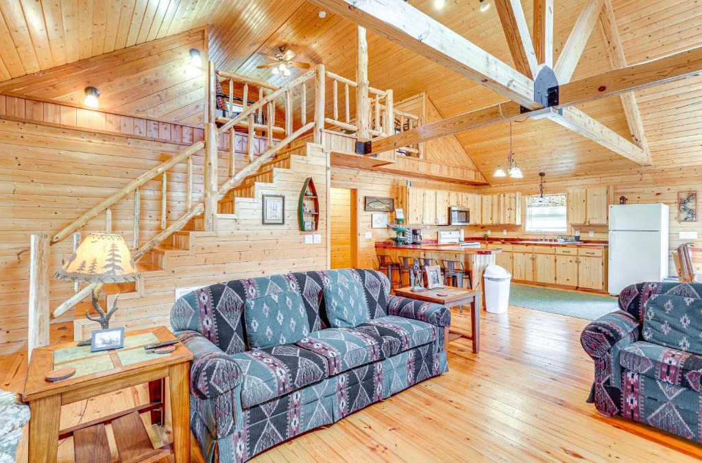 Boswell House | Fire Pit, Screened Deck Riverfront Ozarks Cabin!