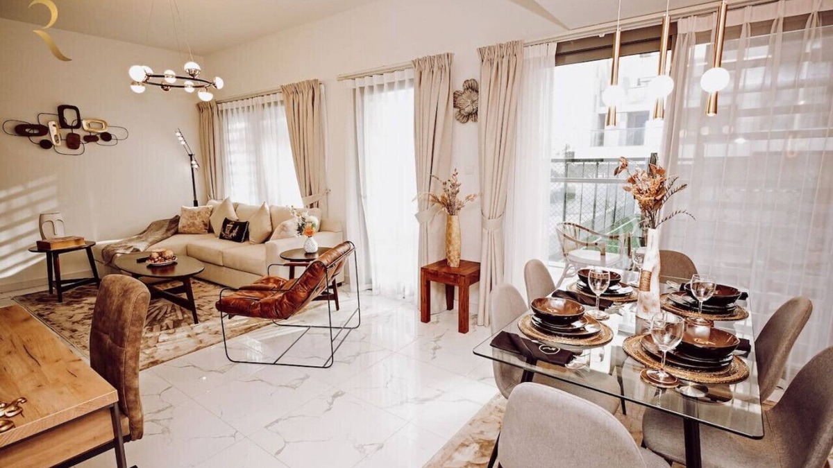 Al Raha Beach Apartment | Floral 3BR Apartment Al Raha