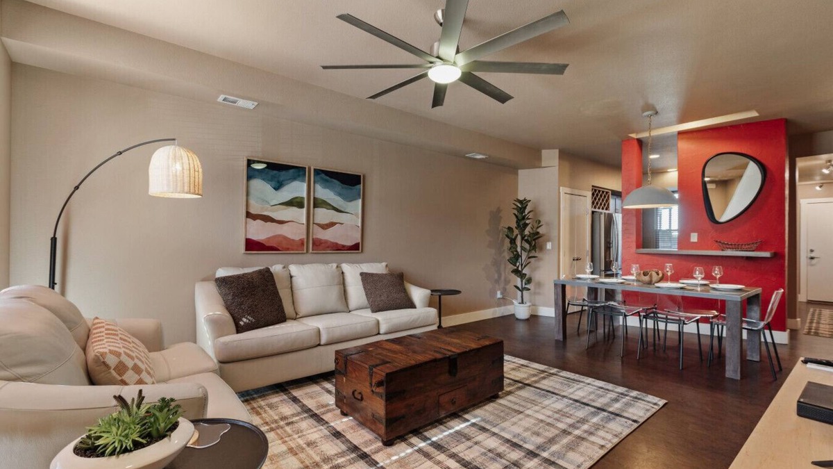 Old Town North Apartment | FoCo Patio Oasis – King Beds & Walkable Location