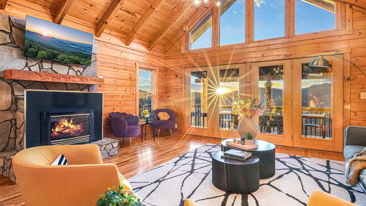 Marion Cabin | Foliage Views! Hot Tub, Game Room, Movie Theater, Fire Pit