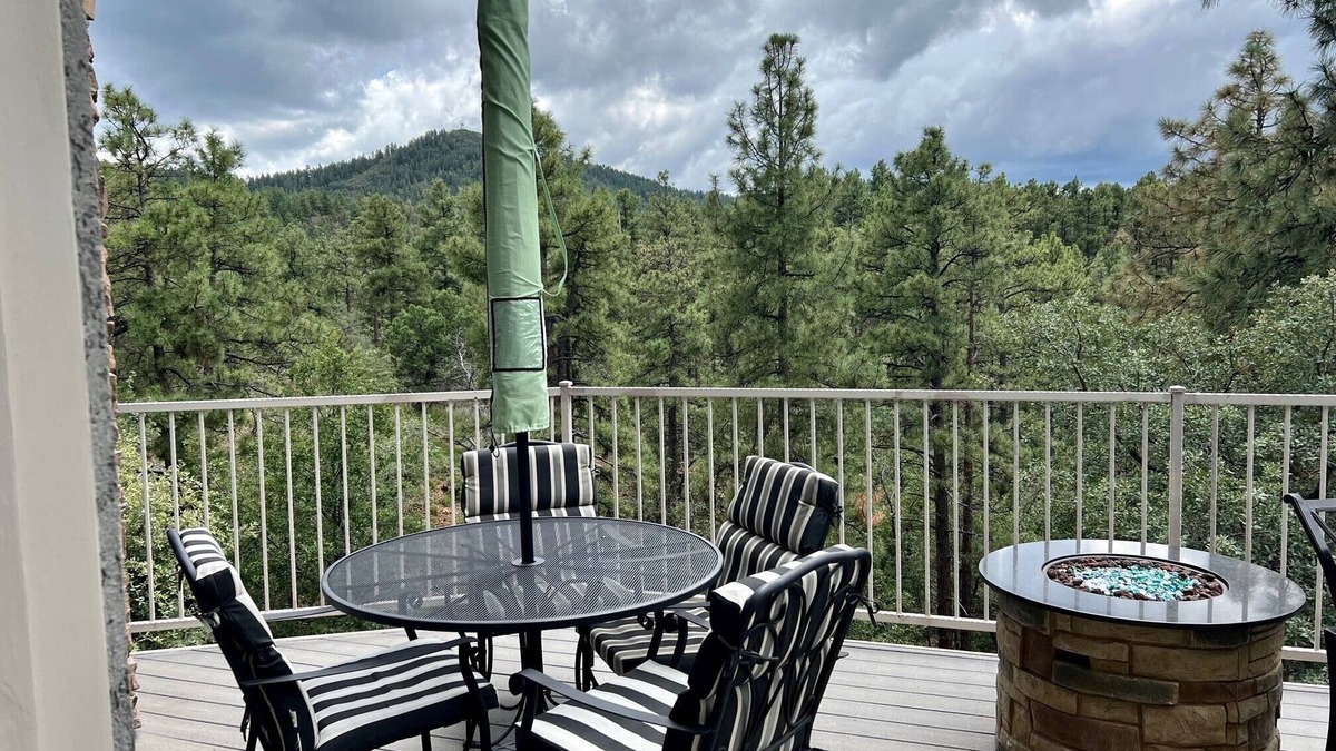 Prescott Cabin | Forest Home-Panoramic Pine Views/Arcade/Spa/Games