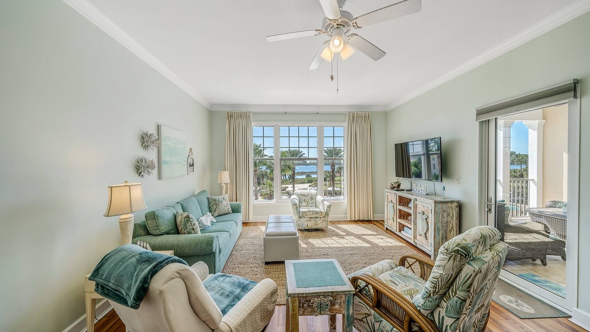 Upper Grand Lagoon Condo | FREE Daily Golf! Reflections 302 Bayfront Living, Heated Resort Pool, Hot Tub