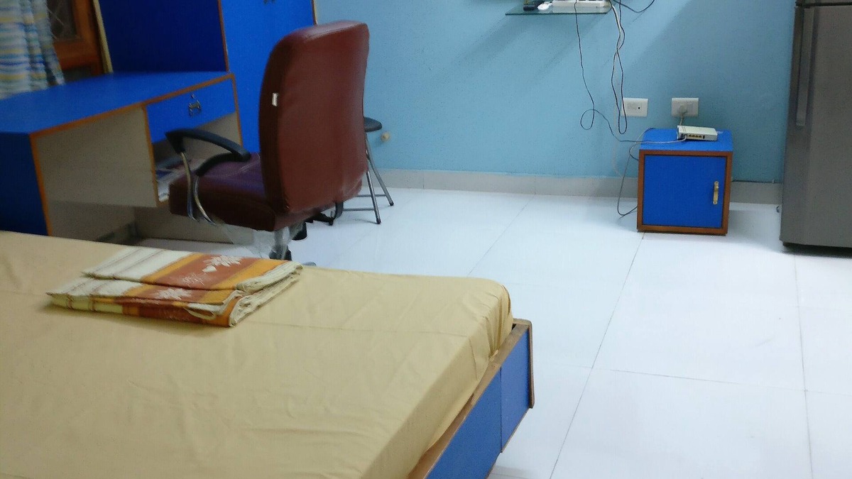 Gomti Nagar House | Fully Furnished 1BHK, Unit SA1 - room, lobby, kitchen, bathroom, Garden