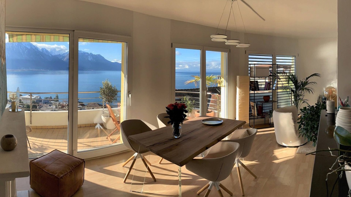 Territet Apartment | Good standing and panoramic view of Lake Leman