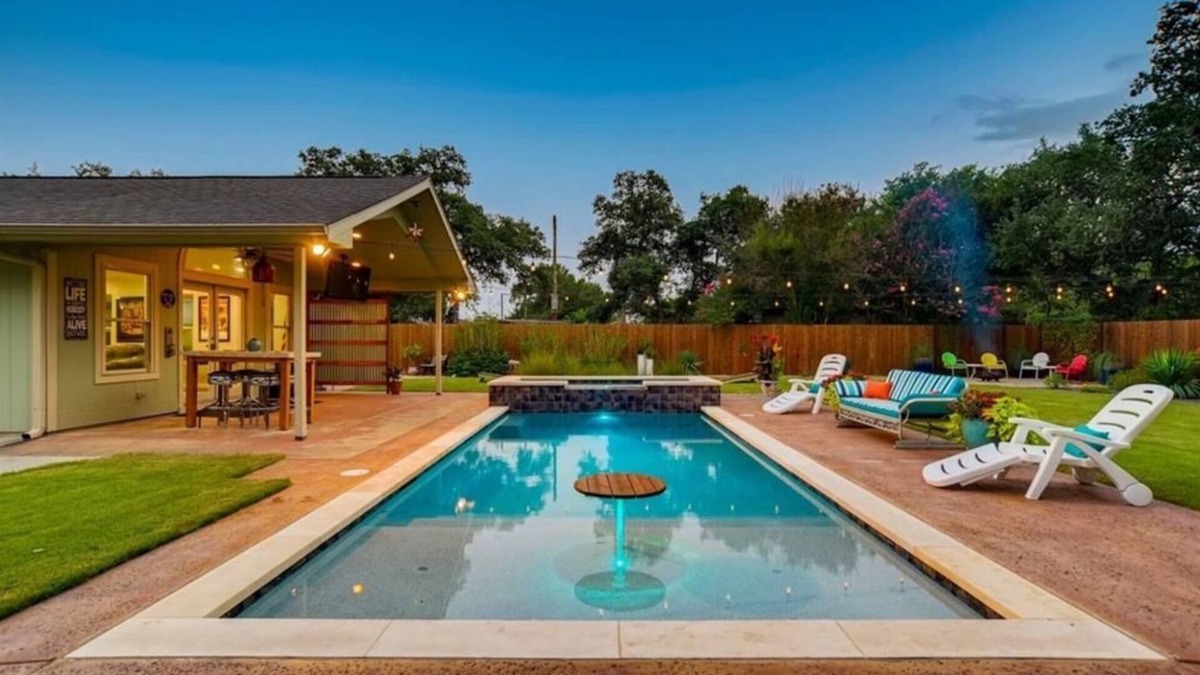 Buda House | Gorgeous, Private 4 Bedroom Home w/Pool, Game Room, Gym, Large Back Yard
