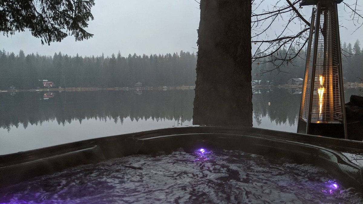 Newport House | Gorgeous Sacheen Lake Villa with Panoramic views of lake from deck w/hot tub!