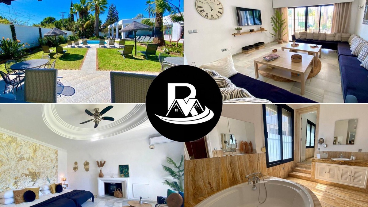 Marbella House | Grand 10 Bedrooms Villa Pool Jacuzzi Walk to Beach