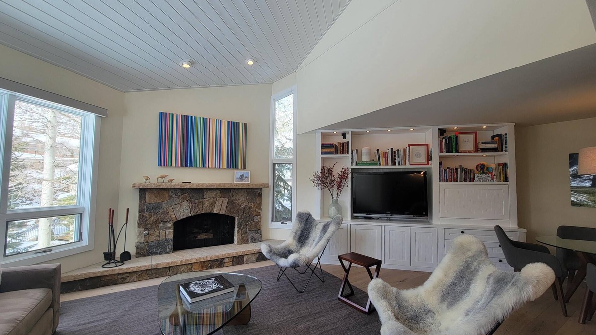 Vail Condo | Grand Hyatt| Contempaorary, large creekside condo w/wood burning fireplace & large modern kitchen