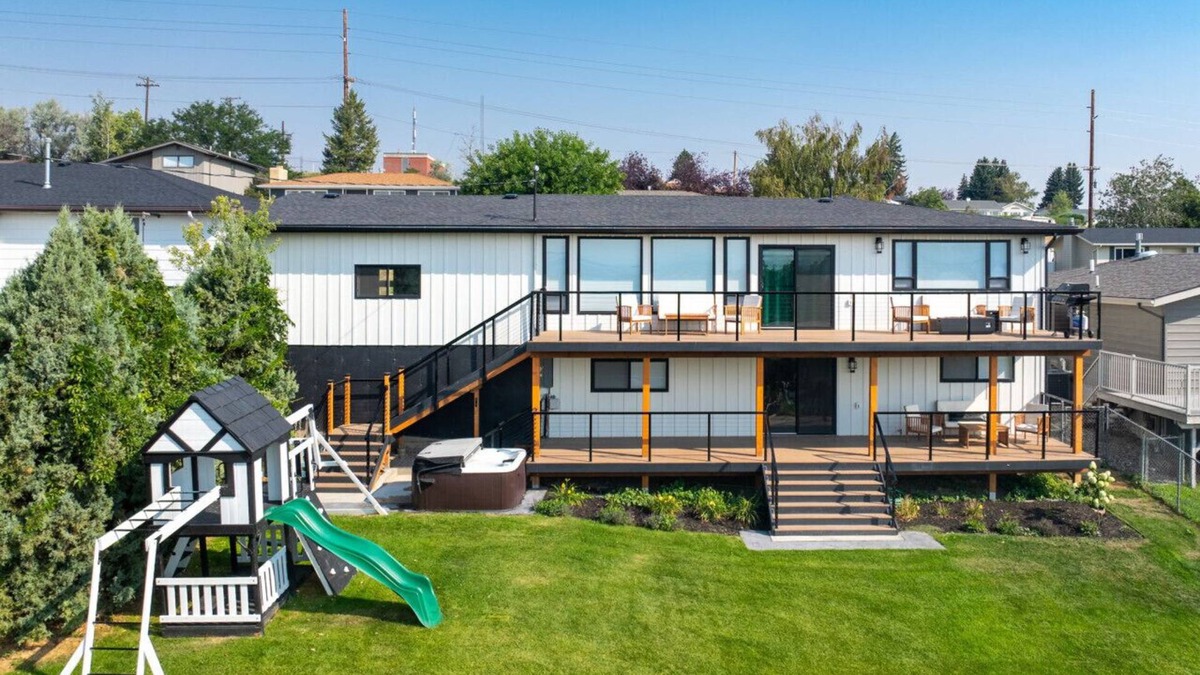 Great Falls House | Great Falls` Ultimate Premier Retreat: Hot Tub, City, Mountain & Missouri River Views with Gaming Area
