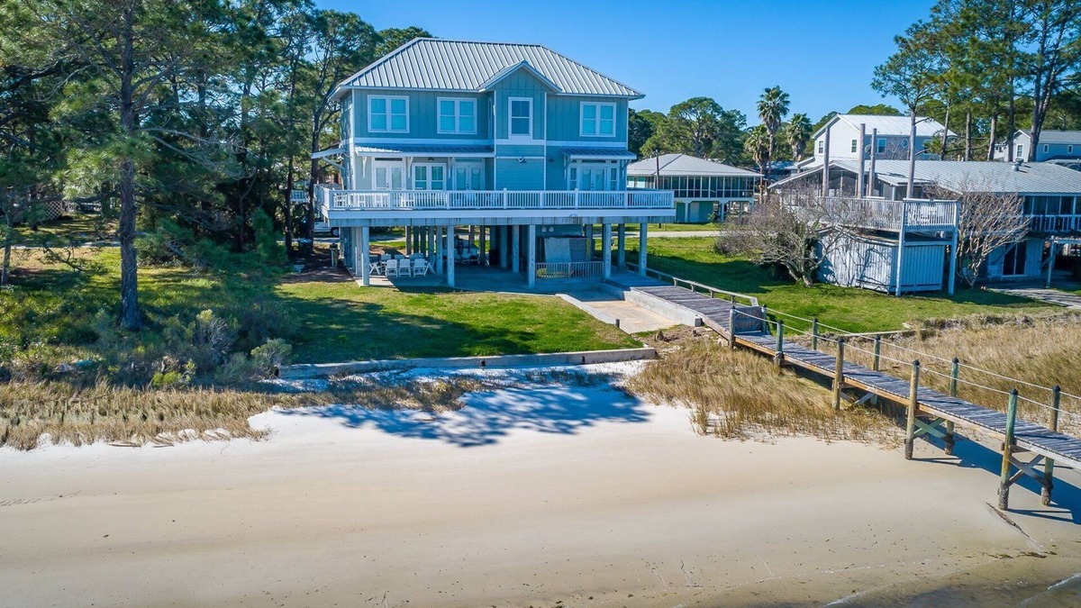 Alligator Point House | Gulf Coast Getaway: 5BR Home with Private Dock – Keep Your Boat in the Water!