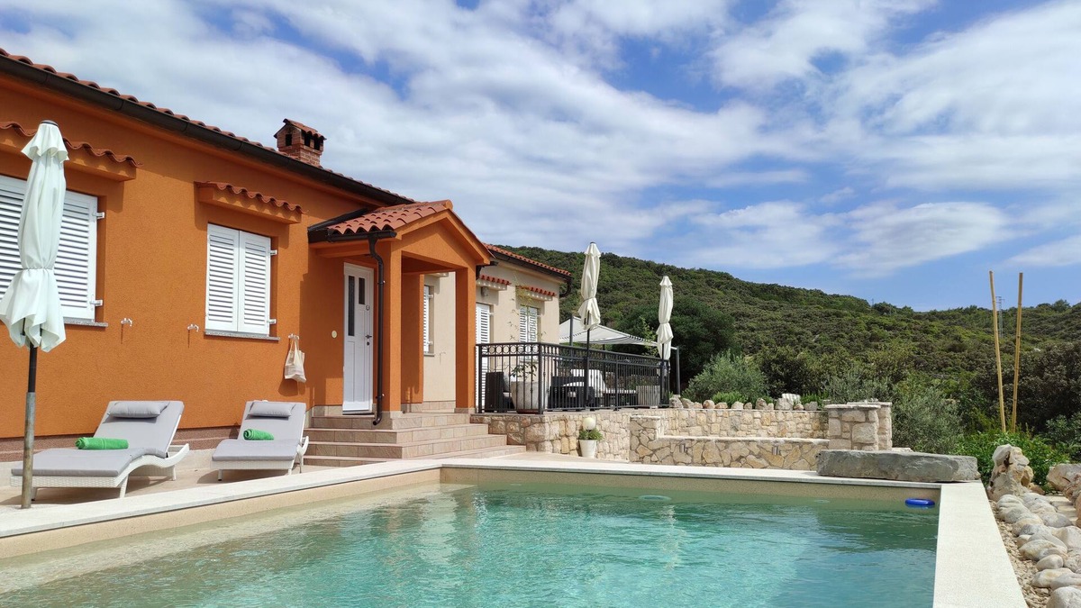 Miholascica Villa | Hacienda Babina, Island Cres, Lounge, Whirpool, Pool.Seaview