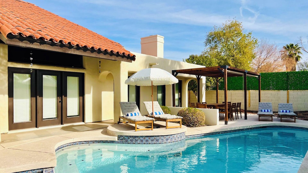 Mesa House | Hacienda Style Home Sleeps 14 with Heated Pool, In-ground Spa, Cinema, and more!