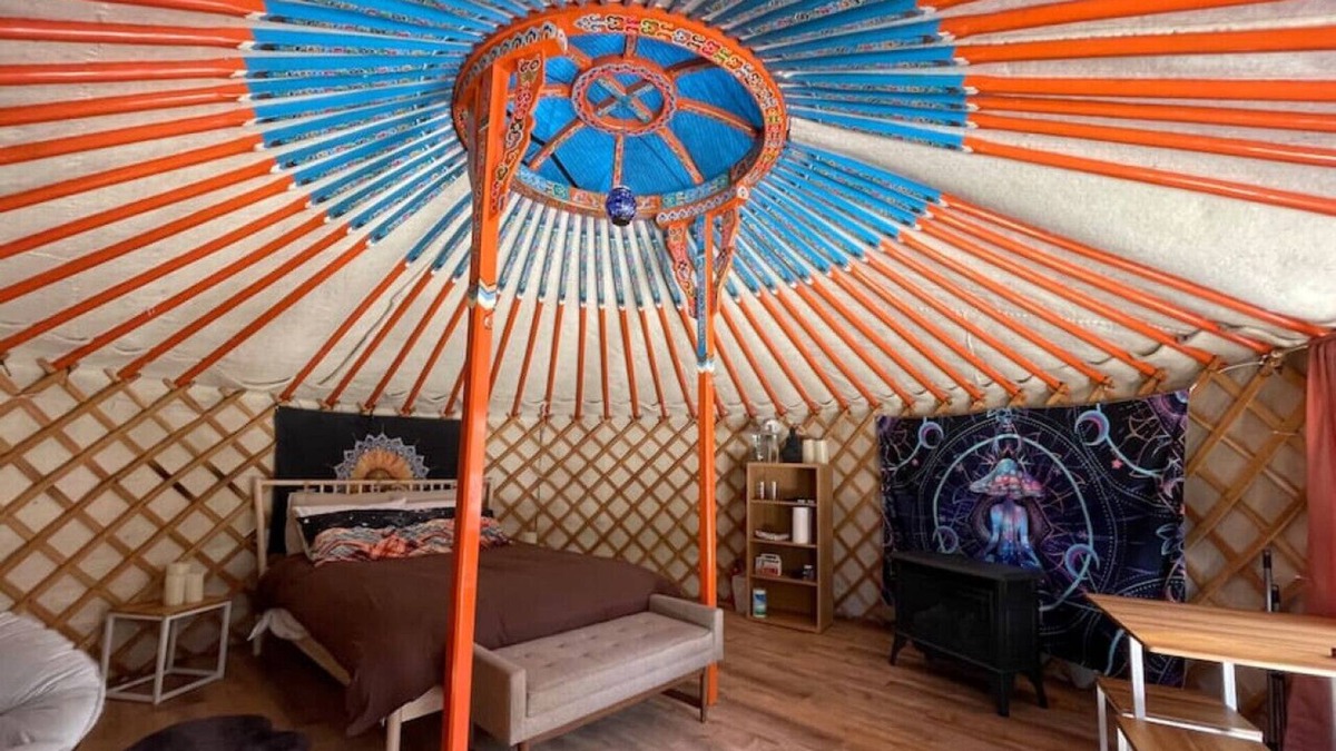 Buckley RV Rental | Heart Yurt - artisan made with cedar hot tub