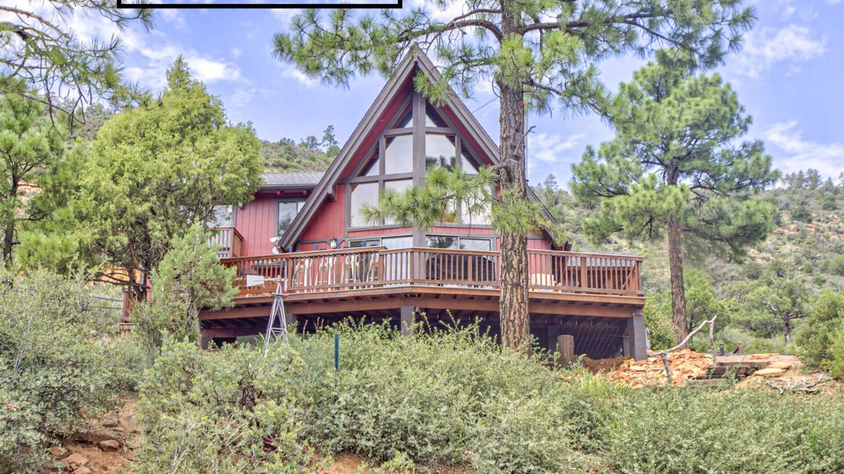 Strawberry Cabin | Hilltop Aframe Cabin with Loft & Views, Views!