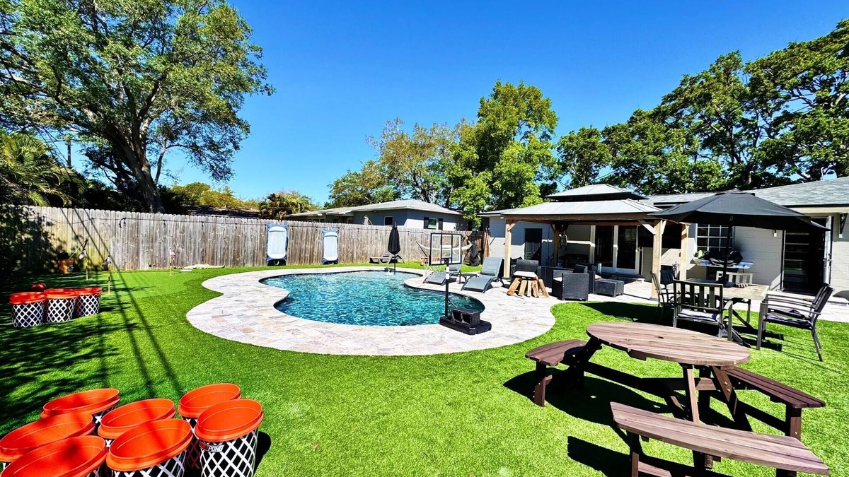 Disston Heights House | Home with a pool and pickleball court minutes from downtown and beach