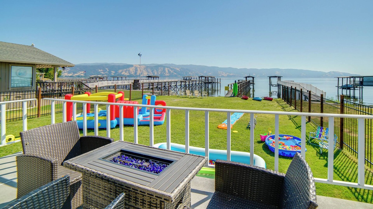North Lakeport House | Hot Tub, Views & Dock! Playful Home on Clear Lake