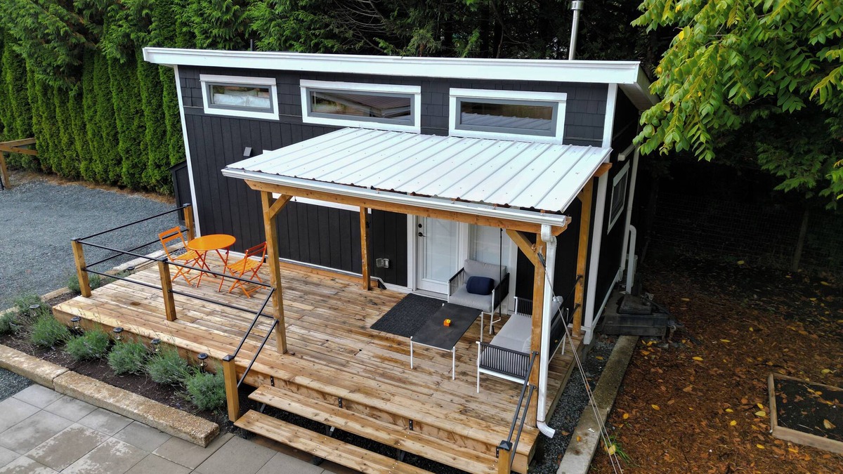Langley Cottage | Icelandic Inspired Tiny Home Nestled in Green Space.