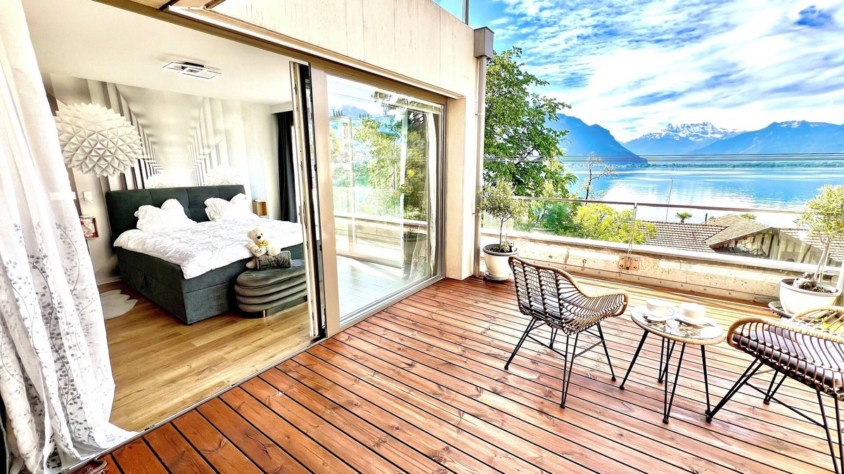 Montreux Apartment | Ideal Lakeside Retreat: 2-bedroom Spa ap. With Lake View, Centre, Sleeps 1-4