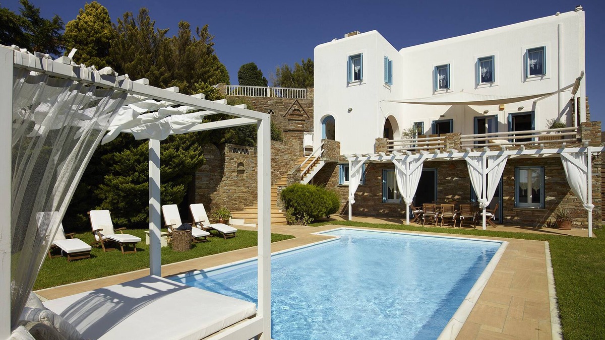 Andros Villa | Infinite Serenity: Villa Etheria – 4 Bed Luxury, Private pool, Gym