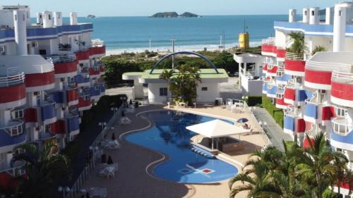 Ingleses Norte Apartment | Ingleses Holiday Gaivotas 2qts piscina aquecida frente e vista mar dos quartos Recep e Seg 24hs