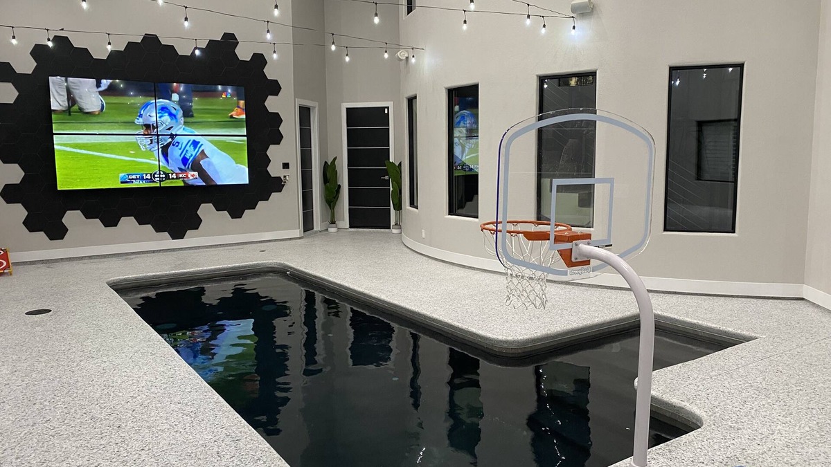 Enterprise House | Insane Indoor Pool with basketball, 132" TV wall, PoolTable, Foosball, Pingpong